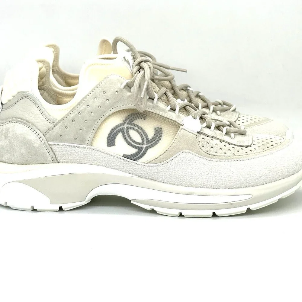CHANEL 23S 2023 Suede Fabric Mesh CC Sport Sneakers Kicks Shoes Trainers - Picture 9 of 15